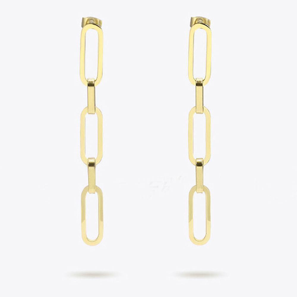 Chain Earrings Gold Plated Alloy - soufeelus