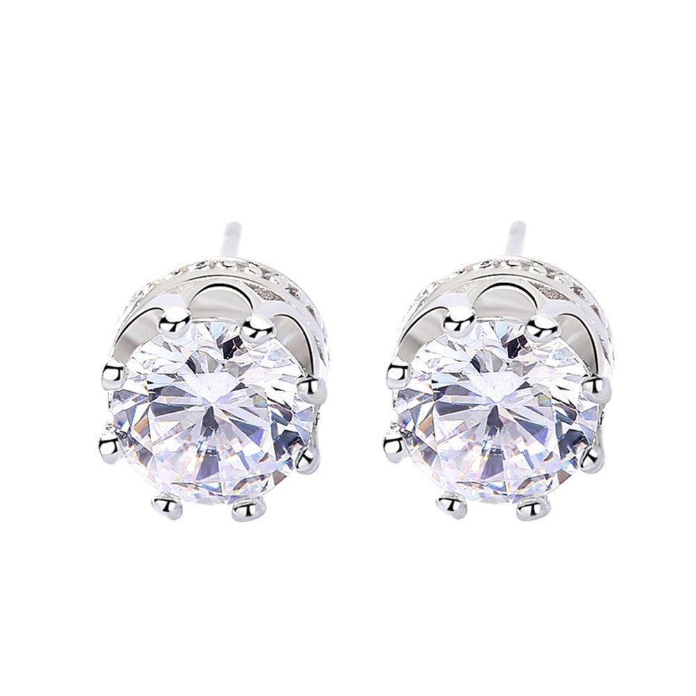 Crown Zircon Ear Studs - soufeelus