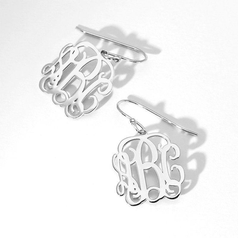 Monogram Earrings Silver - soufeelus