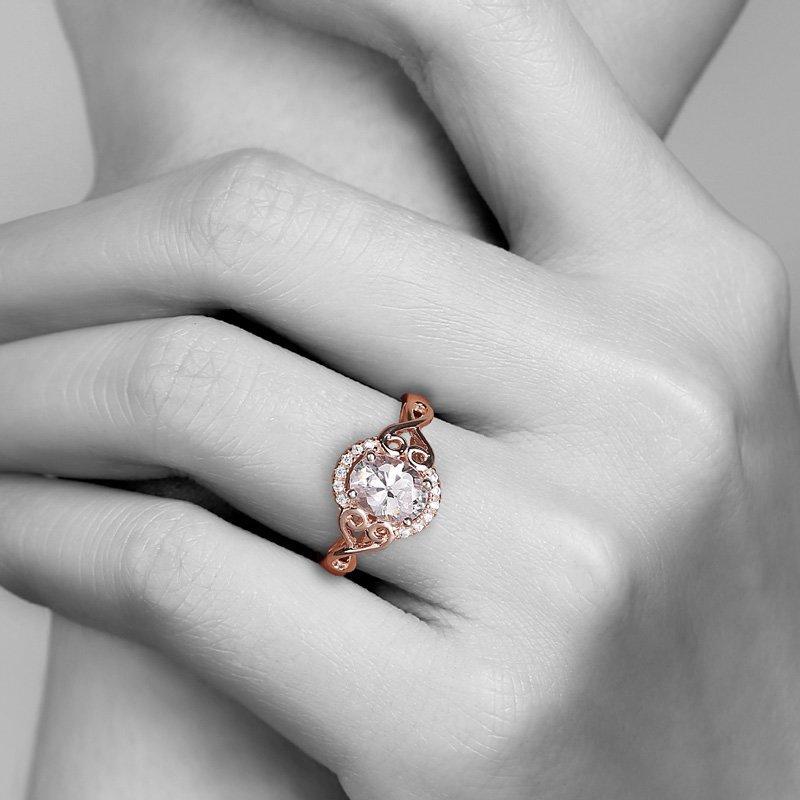 Female Blooming Flower Ring Rose Gold 925 Sterling Silver