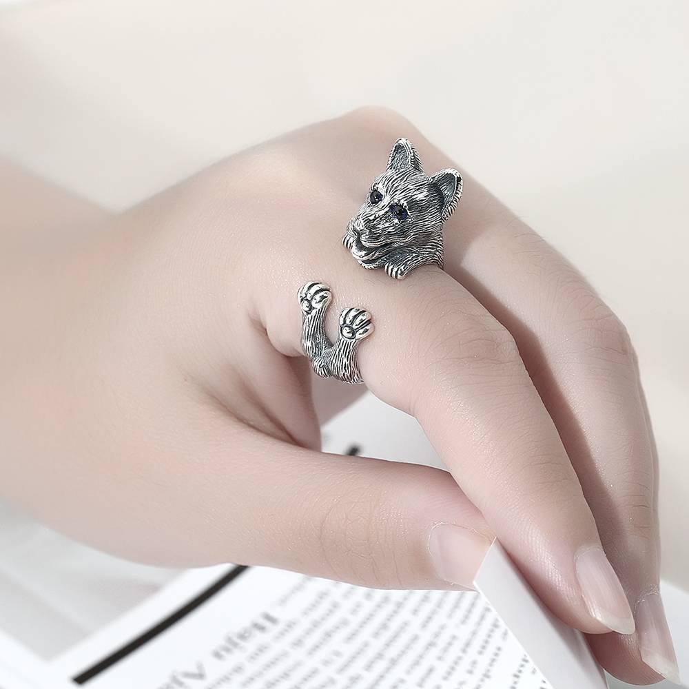 Silver Dog Ring - soufeelus