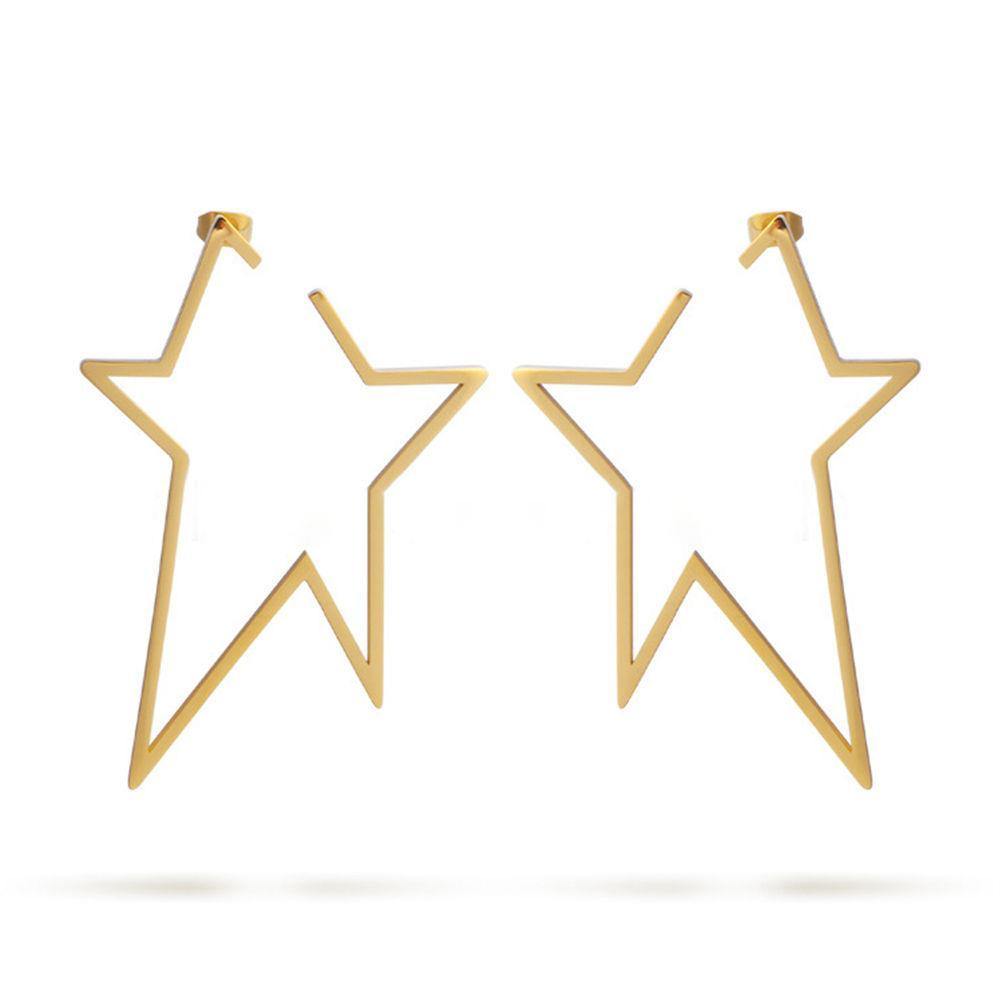 Star Earrings Gold Plated Alloy - soufeelus