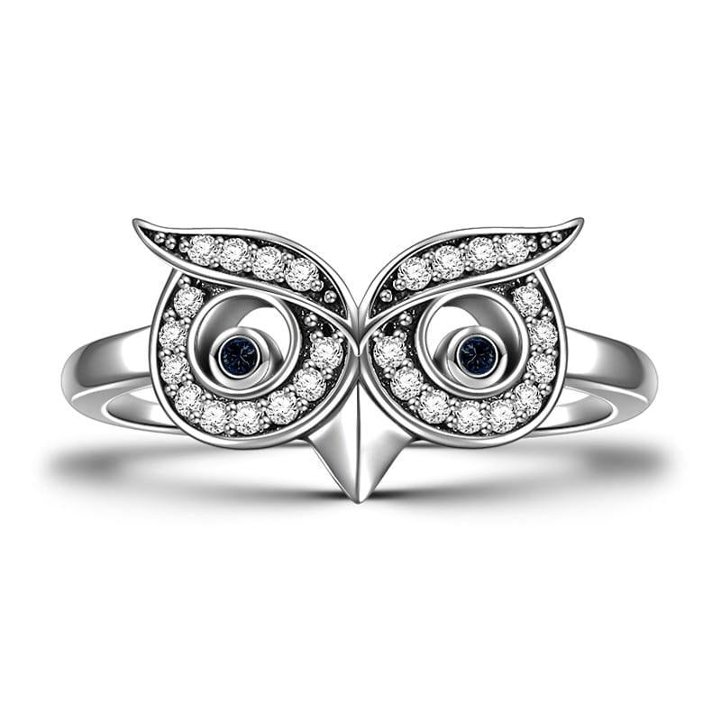 Wise Owl Ring 925 Sterling Silver