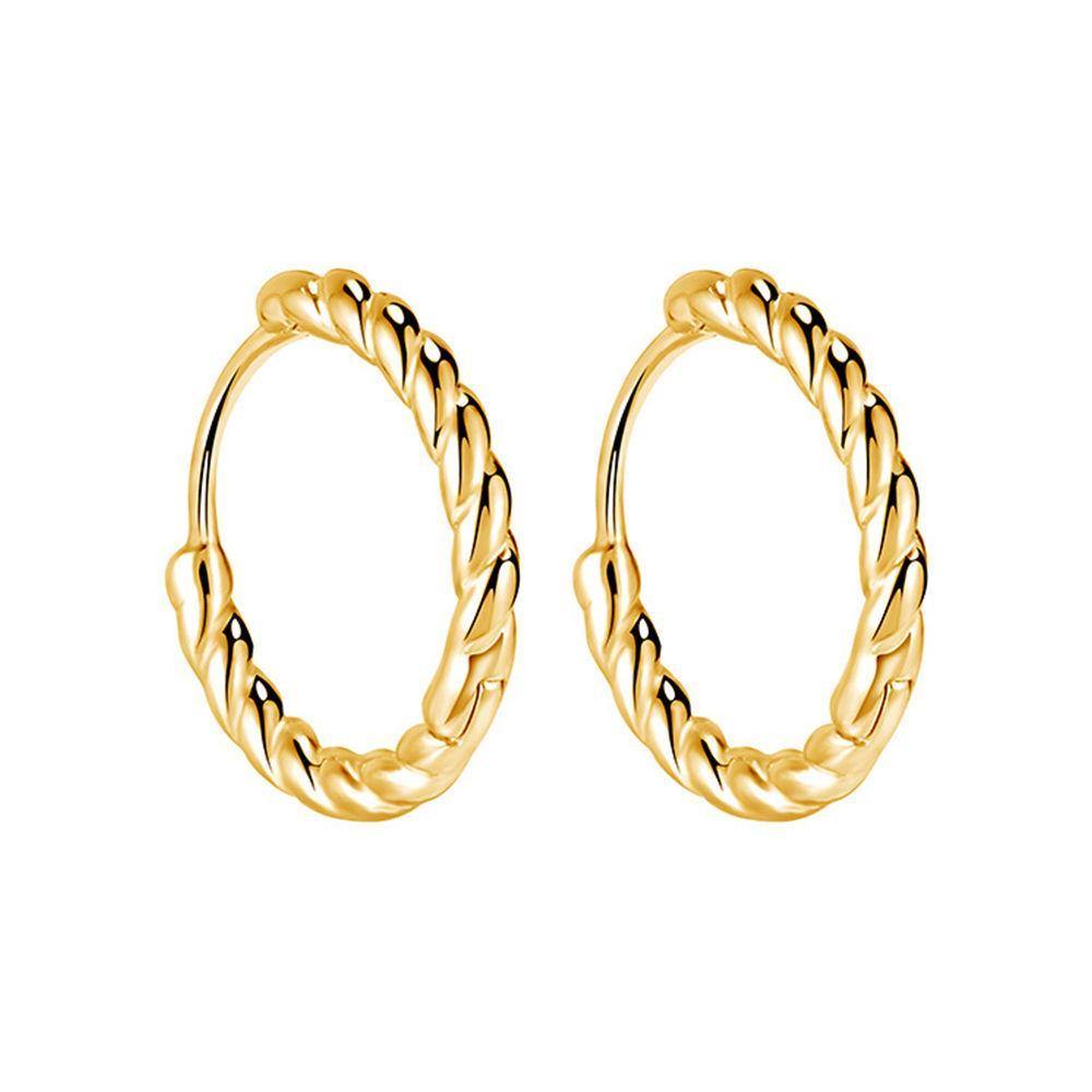 Exquisite Earrings Round Gold Plated Silver - soufeelus