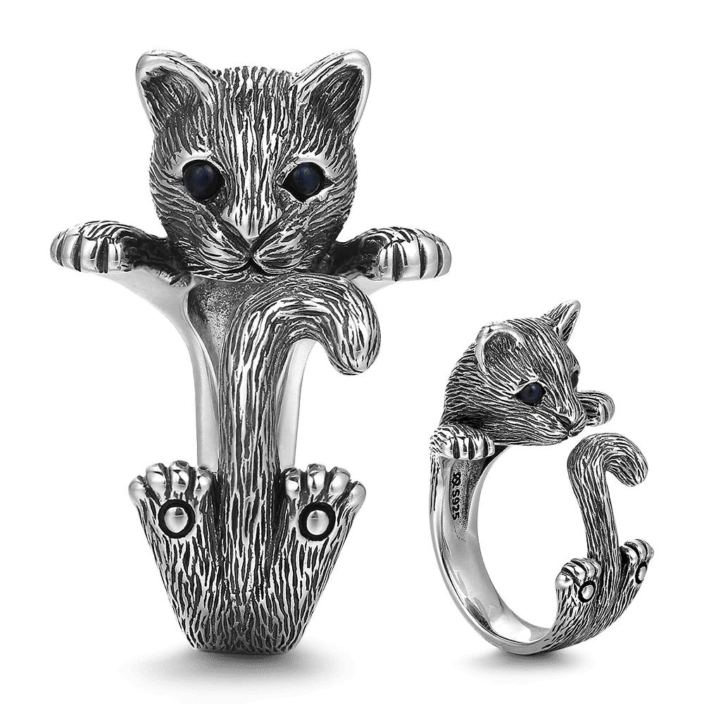 Silver Cat Ring - soufeelus