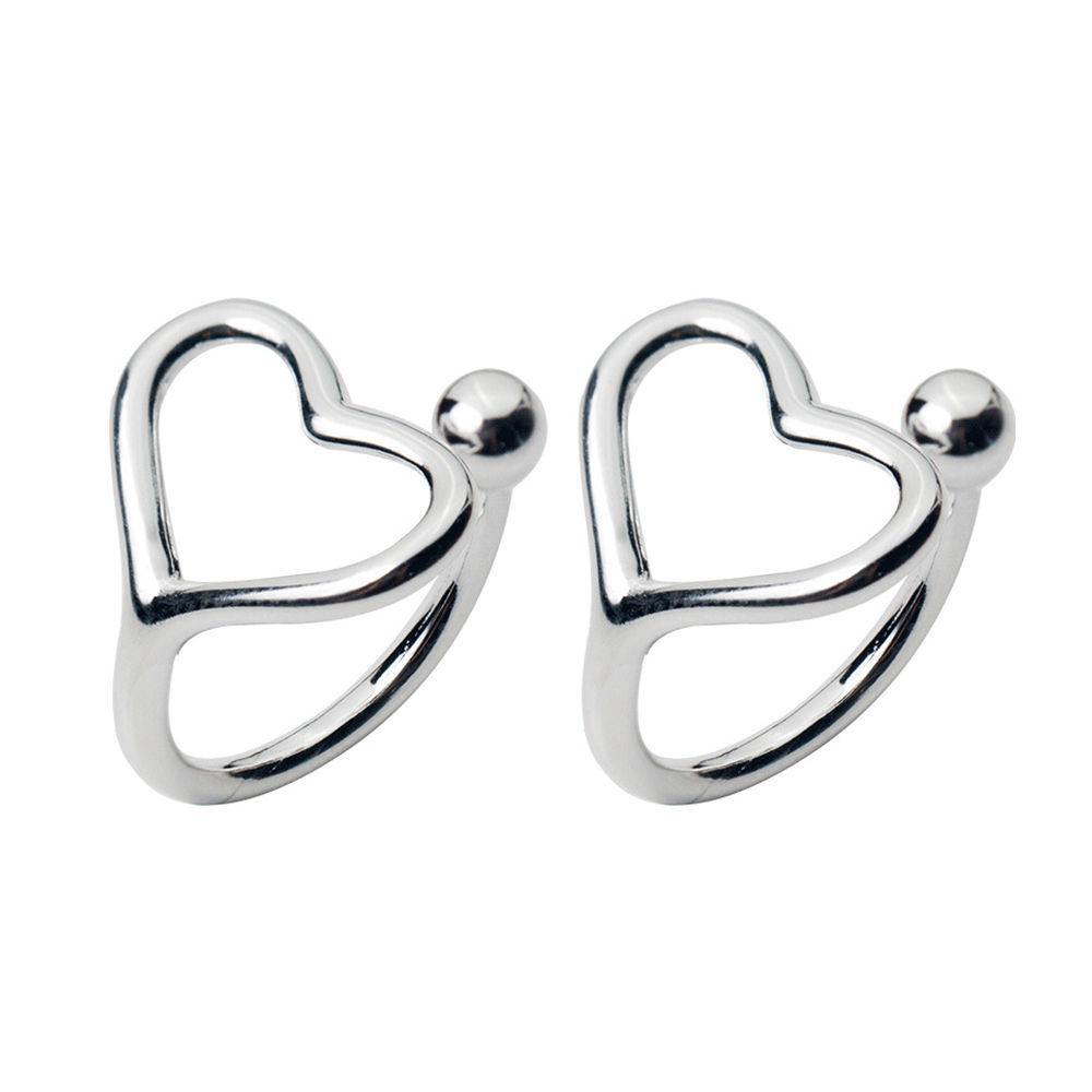 Hollow Heart-shaped Ear Clip - soufeelus