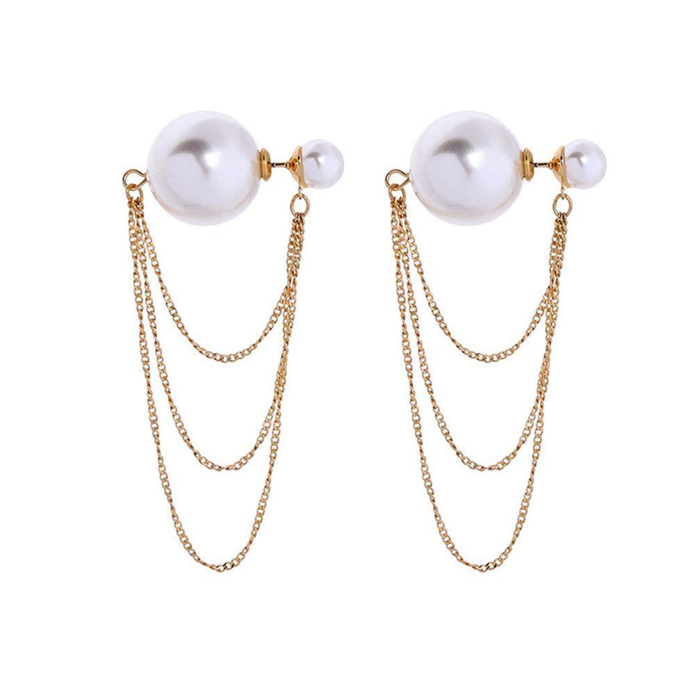 Earrings Gold Chain with a Pearl Alloy - soufeelus