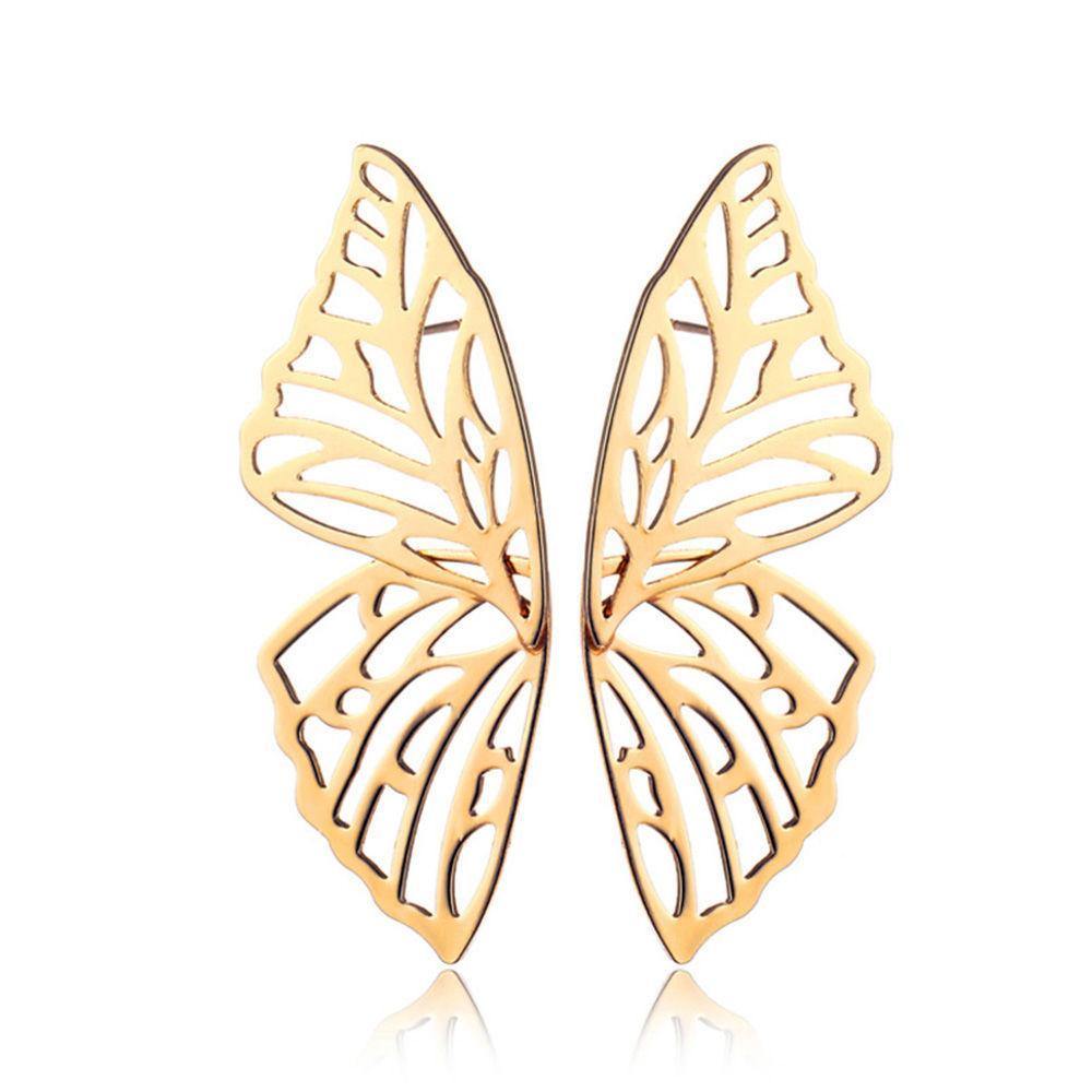 Fashion Butterfly Earrings Gold Plated Alloy - soufeelus