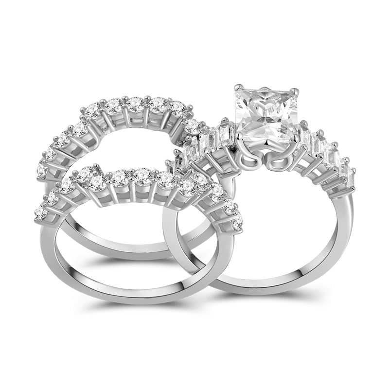 Female Fall In Love Wedding Ring Set 925 Sterling Silver