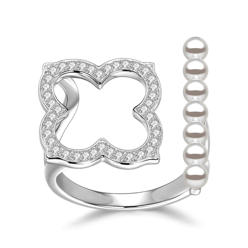 Soufeel Four-Leaf Clover Ring Silver - soufeelus