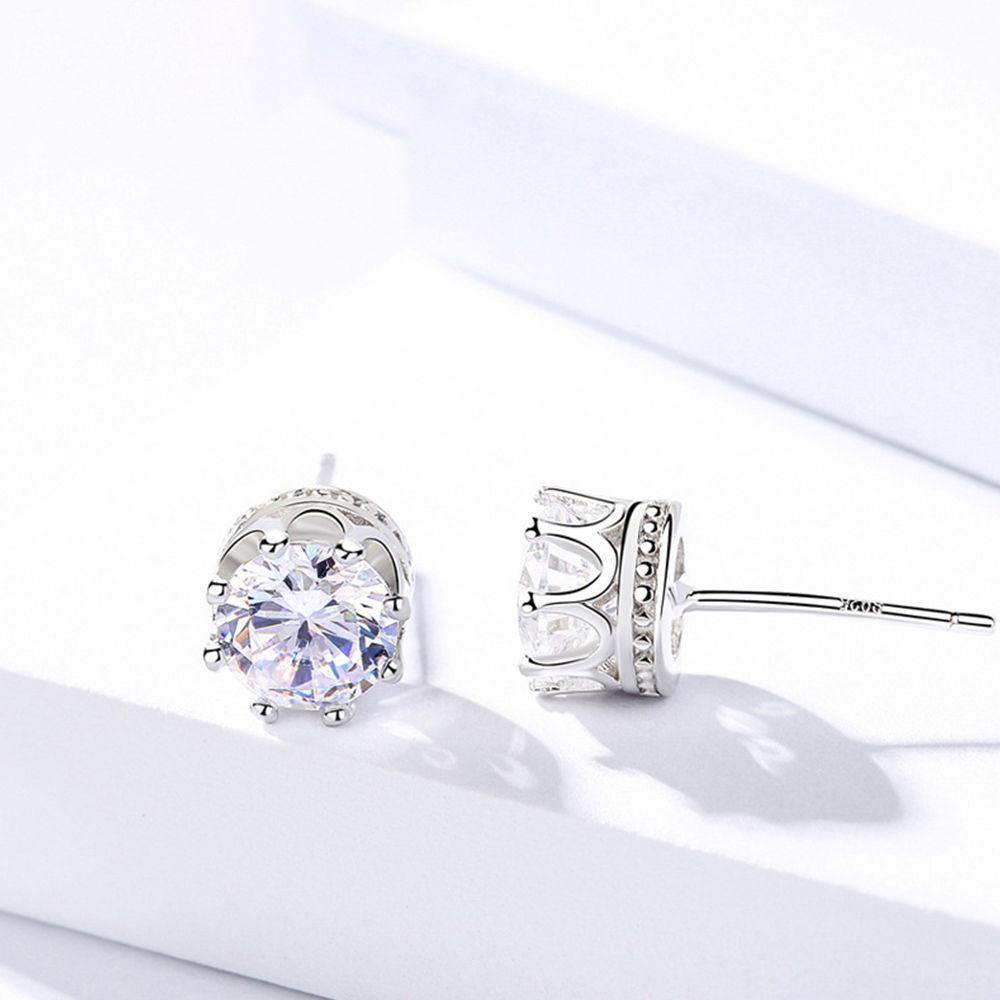 Crown Zircon Ear Studs - soufeelus