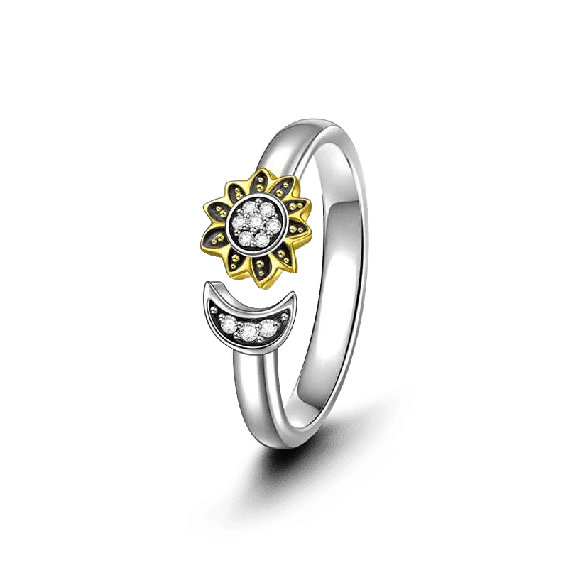 Sun And Moon Ring Charm 925 Sterling Silver