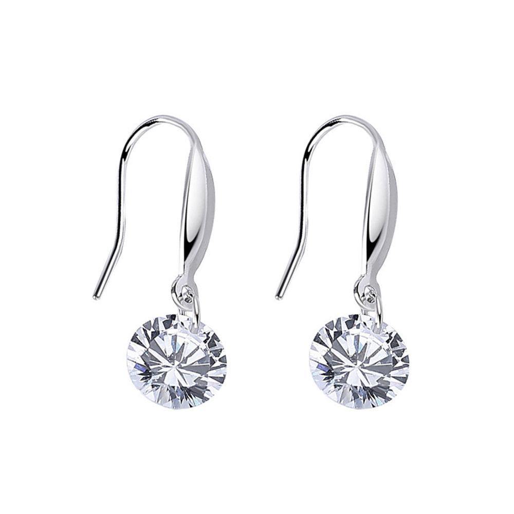 Earrings Elegant Diamond Shaped Silver - soufeelus