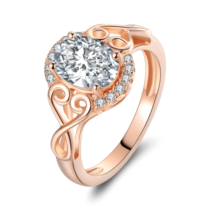 Female Blooming Flower Ring Rose Gold 925 Sterling Silver