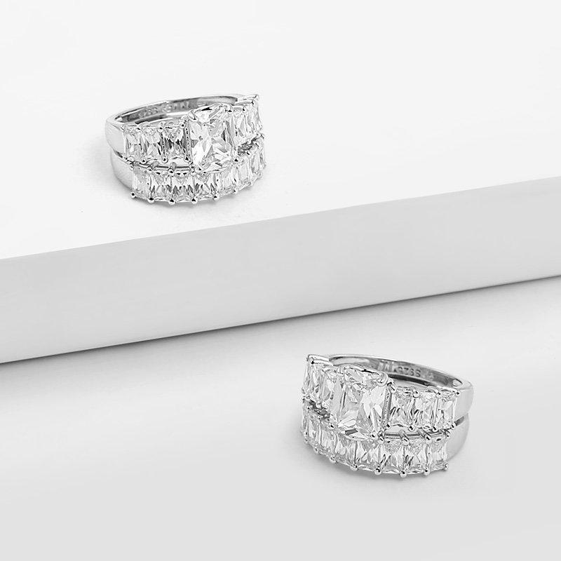 Female Forever Love Wedding Ring Set 925 Sterling Silver