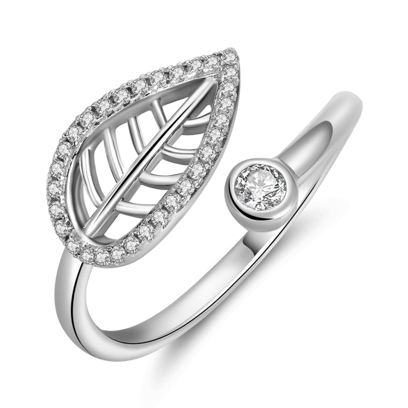 Soufeel Leaf Ring Silver - soufeelus