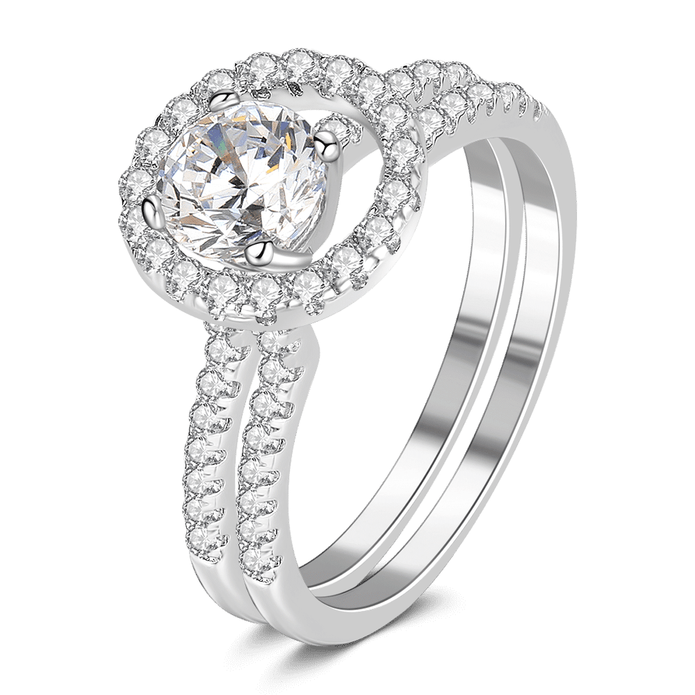 Simple Ring Platinum Plated 925 Sterling Silver Zircon