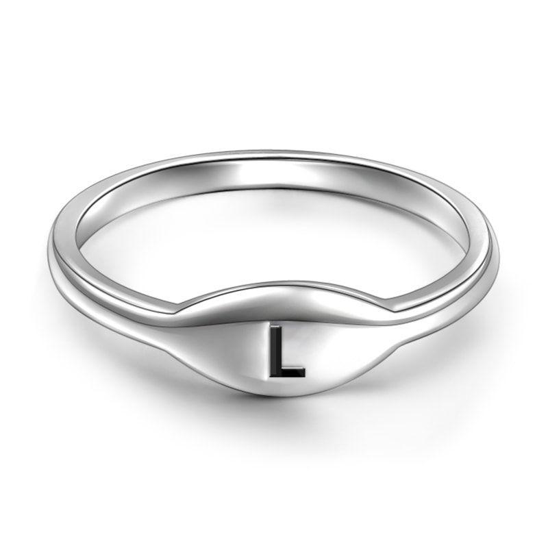 Letter L Ring 925 Sterling Silver