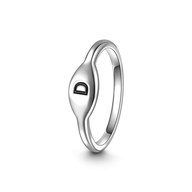 Letter D Ring 925 Sterling Silver