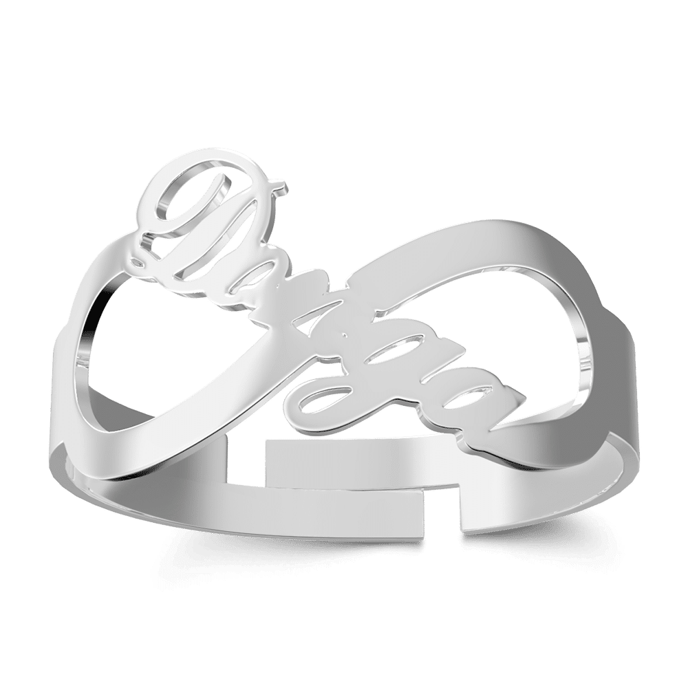 Infinity Name Ring Rose Gold Plated Silver - soufeelus