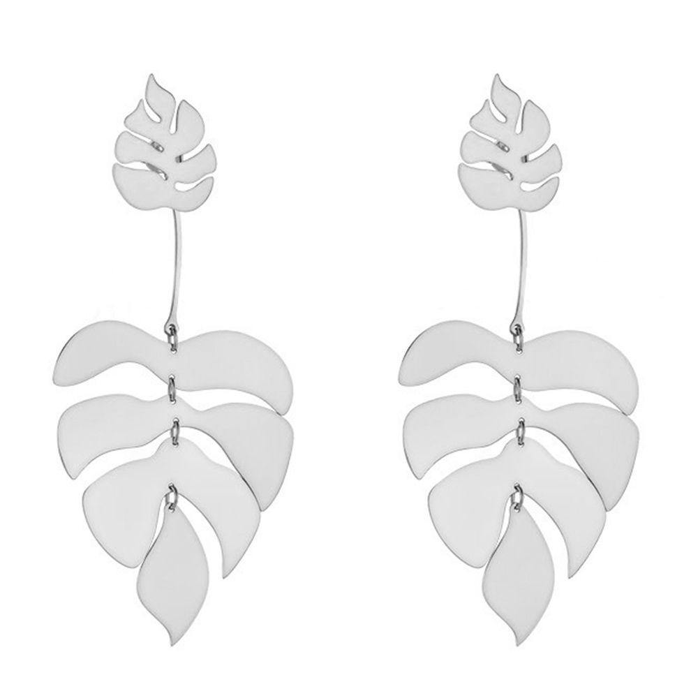 Earrings Big Leaf Alloy - soufeelus