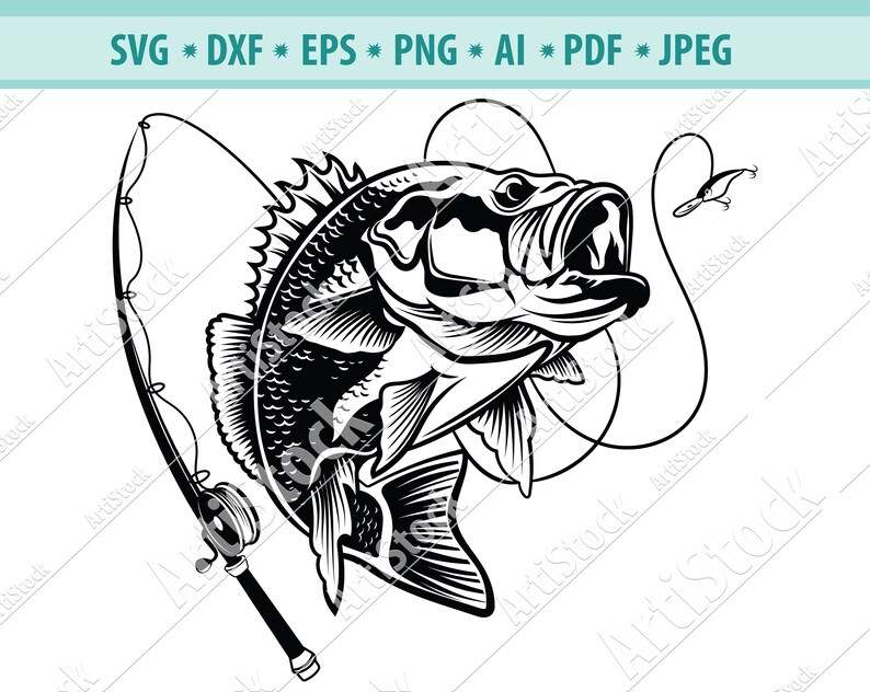 Bass Fishing SVG Creativity and Fun Digital Download