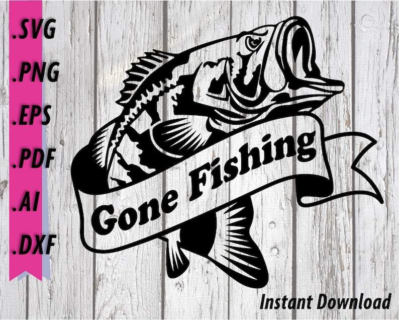 Gone Fishing Bass Graphic by DogGone Crafting · Creative Fabrica