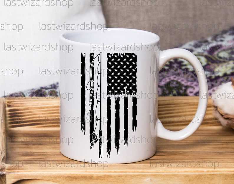 Fishing Flag SVG Fishing Rod Svg Cut Files Cricut Gift for Dad#3