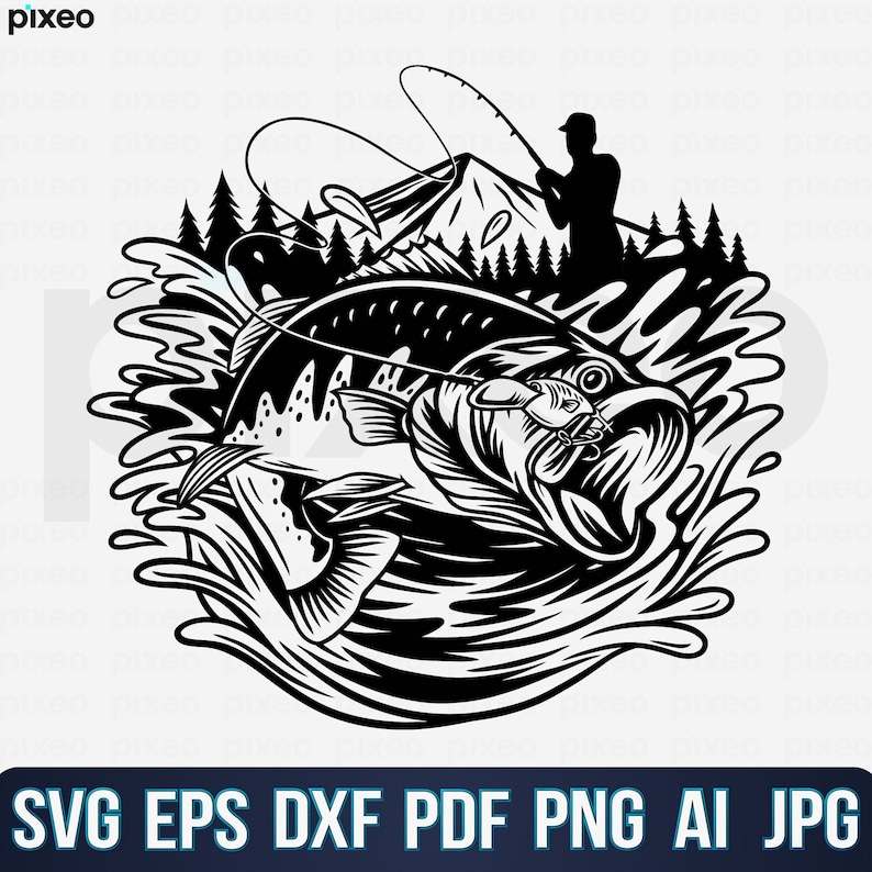 Bass Fishing SVG Creativity and Fun Digital Download  