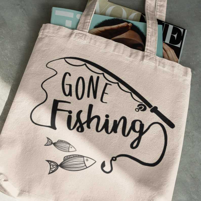 Gone Fishing Pole SVG  Fishing Rod Design SVG#3