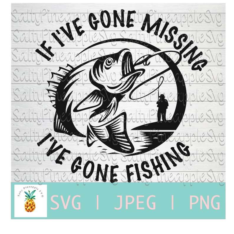 Gone Fishing Svg Design Sticker