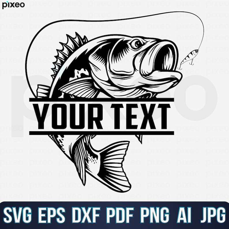 Bass Fishing Monogram SVG Creativity and Fun Digital Download  