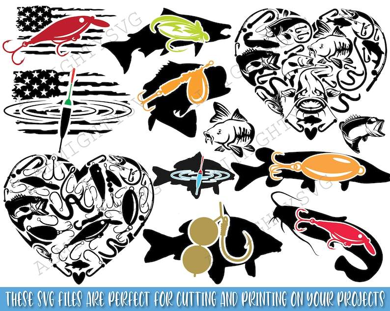 Fishing Bundle SVG Fishing SVG Cut Files For Cricut Silhouette#4
