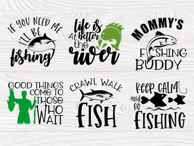 Fishing SVG Bundle Quotes For Fisherman Lake Cut files#5