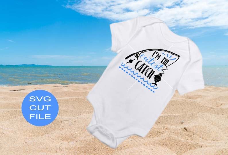 I'm the Cutest Catch Fishing Pole SVG Digital Cut File#3