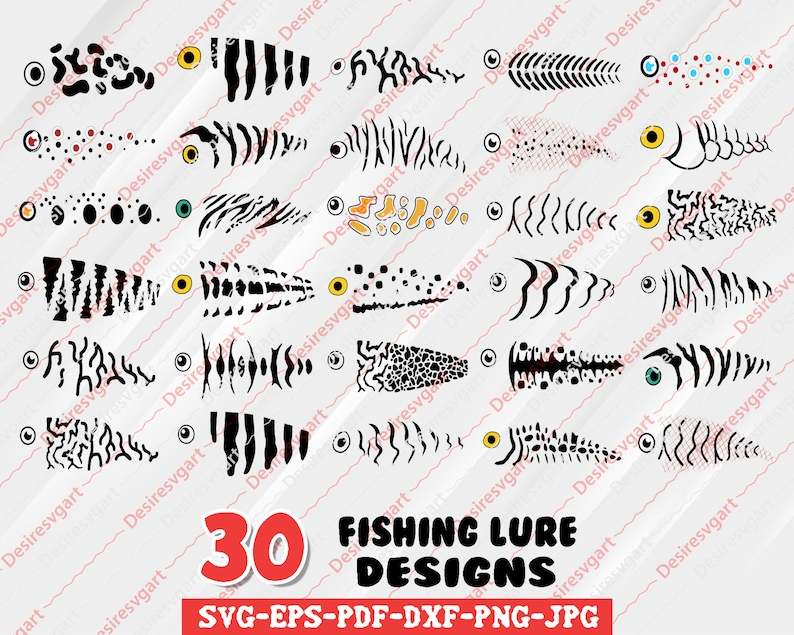 Fishing Lure SVG Bundle, Fishing Lure Pattern SVG for Tumblers