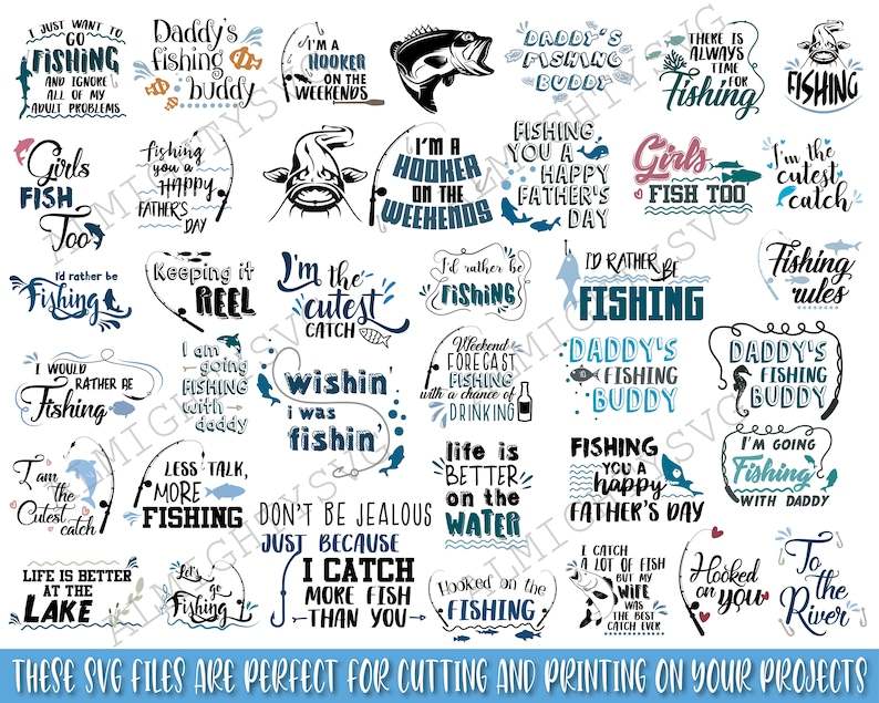 Fishing Bundle SVG Fishing SVG Cut Files For Cricut Silhouette#3