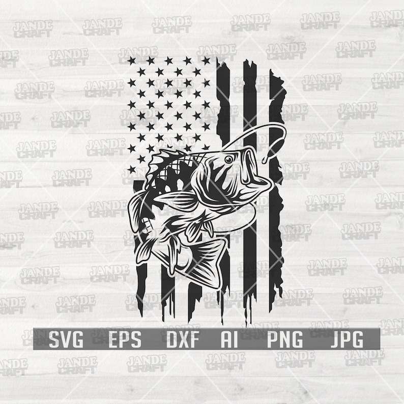 US Bass Fishing SVG High Quality Perfect for your Design 
