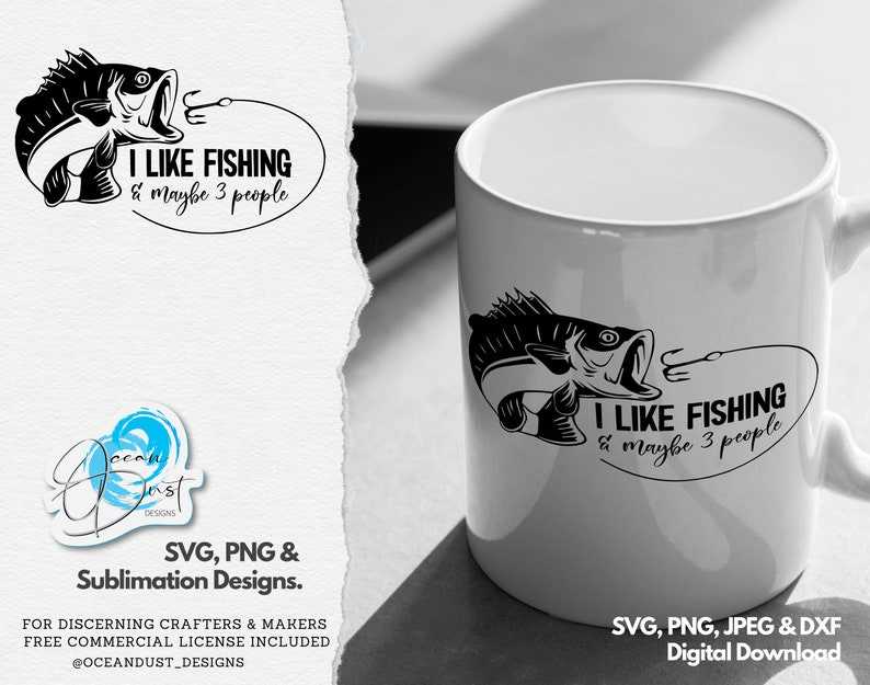 I Like Fishing and Maybe 3 People SVG Bass Fishing SVG Cut File for Cricut &amp; Silhouette#10