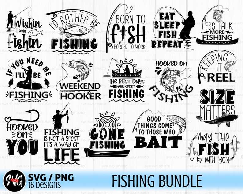 Fishing SVG Bundle Perfect for Crafting & Design Projects 