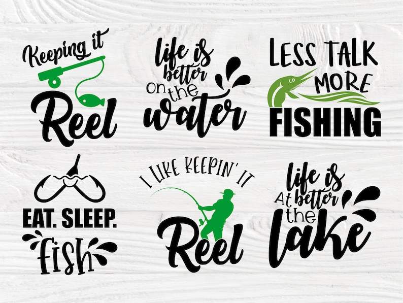Fishing SVG Bundle Quotes For Fisherman Lake Cut files#3