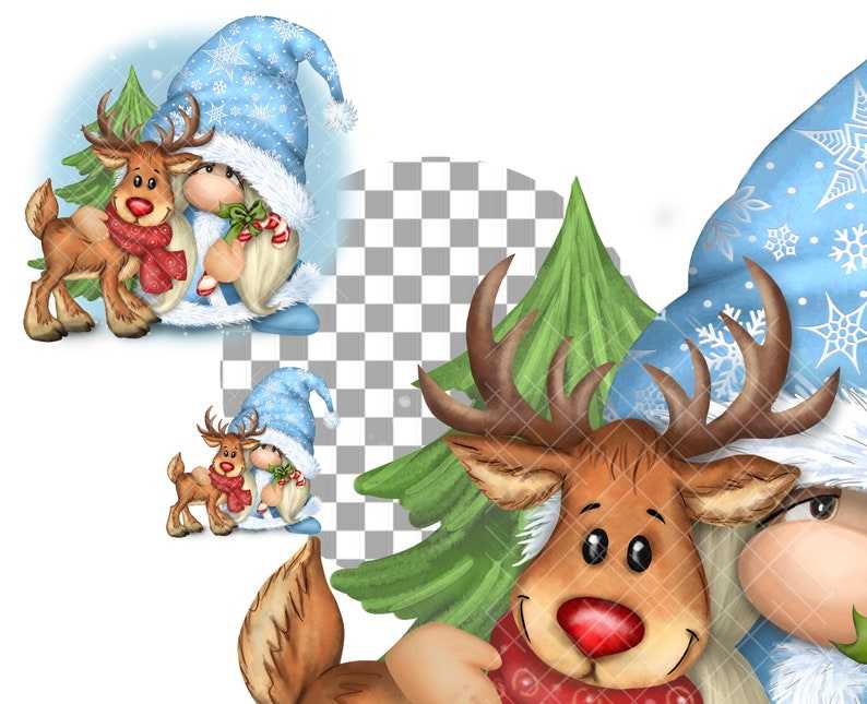 Cute Christmas Deer Graphics Designs PNG, Digital Download#4