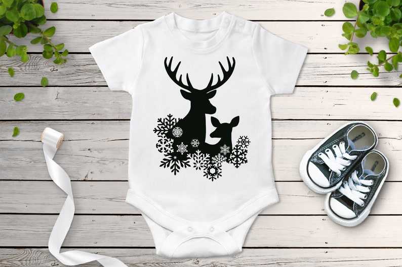Winter Scene with Deer Bundle SVG, Christmas Scene with Deer SVG Files for Silhouette &amp; Cricut#4
