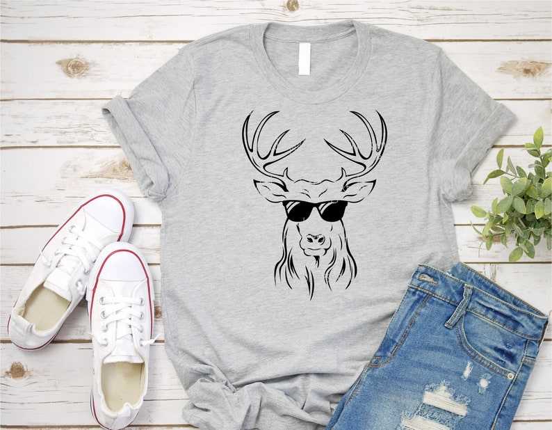 Cool Deer SVG, Deer Head with Sunglasses SVG, Svg Files For Cricut#4