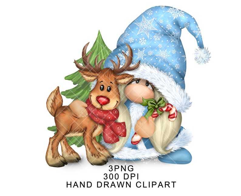 Cute Christmas Deer Graphics Designs PNG, Digital Download#3