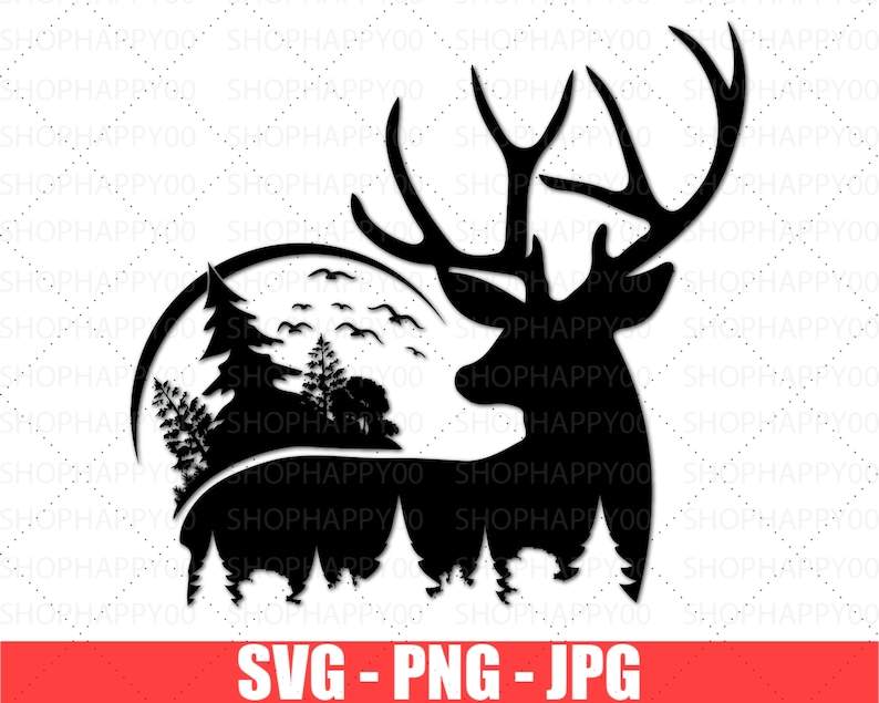5 Deer Bundle Svg, Deer Silhouette Svg, Svg for Cricut#2