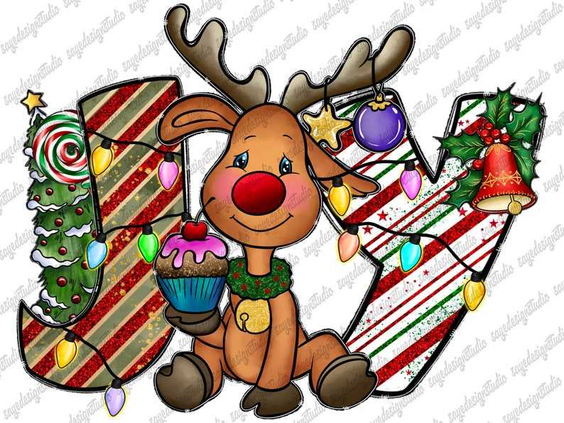 Christmas Joy Png, Merry Christmas Deer Png, Digital Download#1
