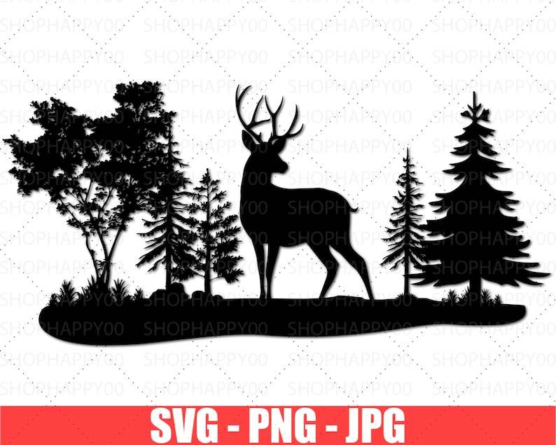 5 Deer Bundle Svg, Deer Silhouette Svg, Svg for Cricut#3