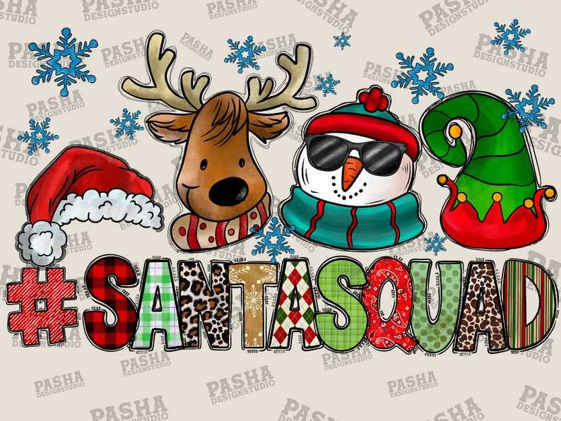 Santa Squad Png, Christmas Deer Png, Merry Christmas Png, Digital Download#1