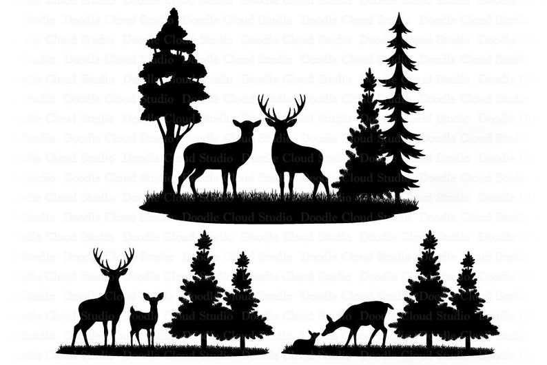 Deers Bundle SVG, Deer SVG Files for Silhouette & Cricut#1